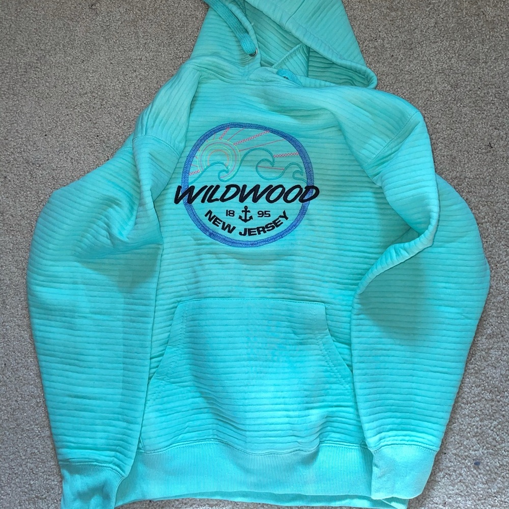 Aqua/turquoise wildwood hoodie size S, ribbed